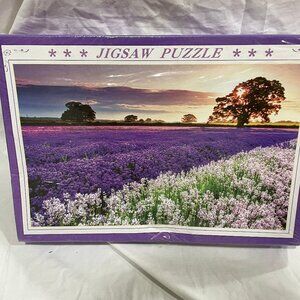 NIB Purple Lavender Flower Sunset Country Trees 1000 Puzzle No. A-1327 Sealed